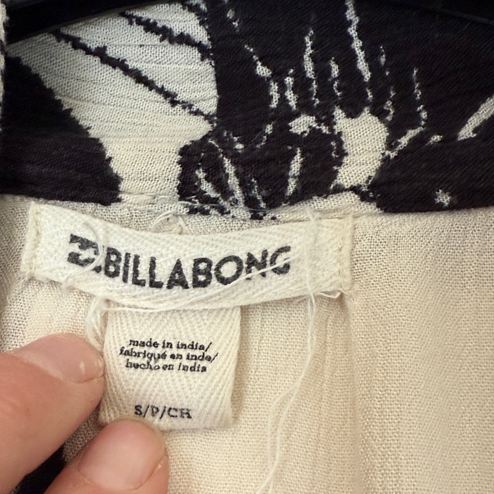 Billabong Floral Kimono Robe - Black and Cream - Picture 5 of 9